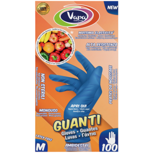 Vapa Premium gumové rukavice TPE, modré velikost M, 100ks