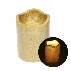 Svíčka LED dekorativní zlatná 7x9cm