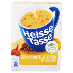 Heisse Tasse německá rychlá svačinka Batáty s Curry a lněným semínkem 3 porce