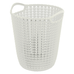 Curver Knit pletený plastový koš, krémová barva, 7l