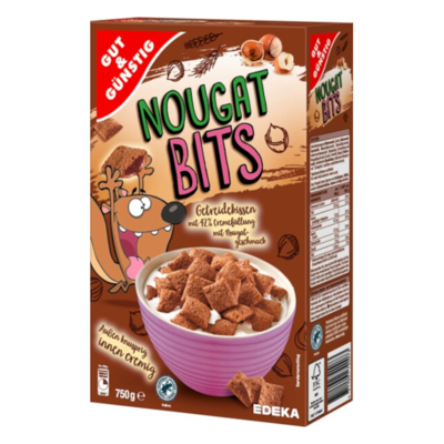 GG Nougat Bits plněné polštářky s krémovou nugátovou náplní 750g