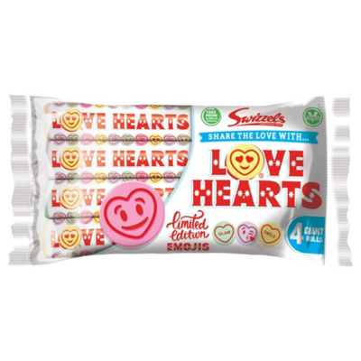 Swizzels ovocné šumivé bonbony Love Hearts 4x38g