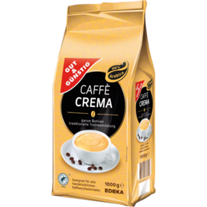 GG Caffé Crema, pražená zrnková káva, 100% Arabica 1000g