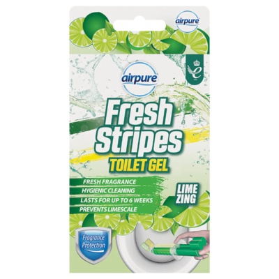 Airpure Fresh Stripes bezkošíkový WC gel Lime Zing 45ml