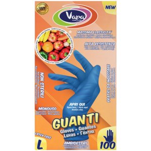 Vapa Premium gumové rukavice TPE, modré velikost L, 100ks