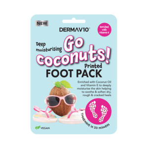 Derma V10 vyživující maska na nohy s kokosovým olejem kompletní sada