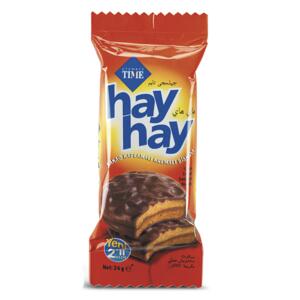 HayHay Cacao Biscuit, slepované sušenky v čokoládě, 24g