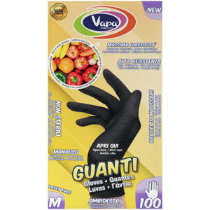 Vapa Premium gumové rukavice TPE, černé velikost M, 100ks