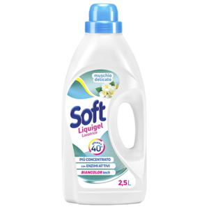 SOFT univerzální prací gel na bílé a barevné Muschio Bianco 2,5l 45PD