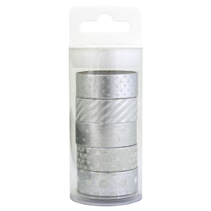 Ozdobné pásky pro dekorování 5ks stříbrné odstíny