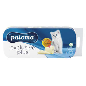 Paloma exclusive jemný toaletní papír 100% celulóza žlutý 3vr 10 rolí