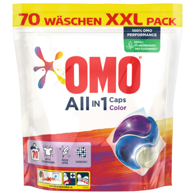 OMO XXL prací kapsle na barevné prádlo All in1 Color 70Ks 1890g