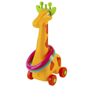 Dětská žirafa na kolečkách a házecí disky 32cm